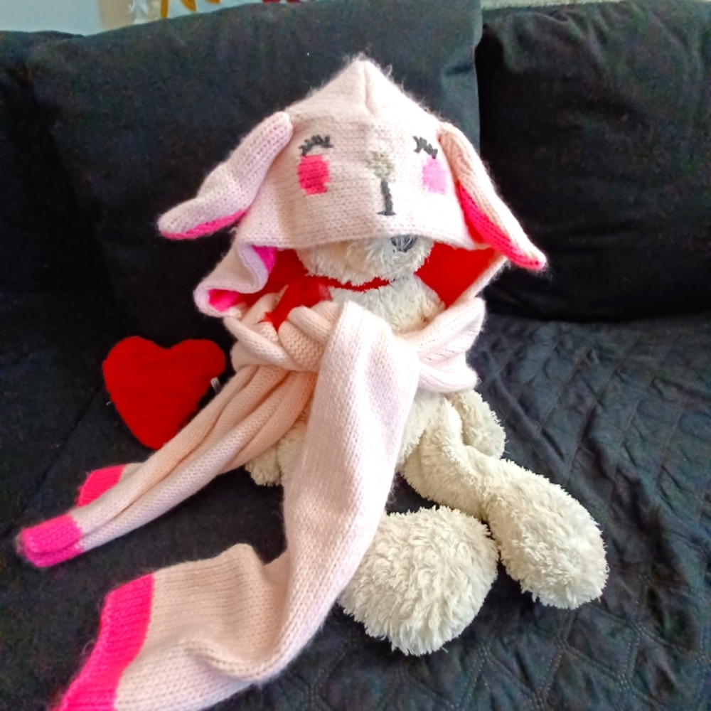 Perfect for upcoming  cold weather! Girls scarf with beanie really cute!